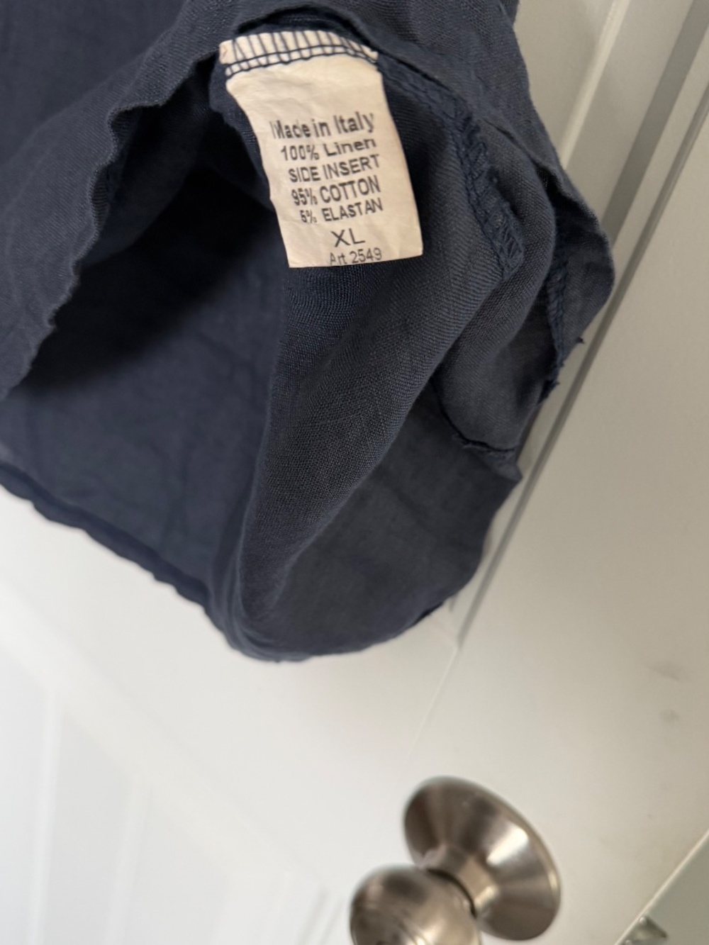 Terzo Millenio Navy Blue Linen Dress - Picture 4 of 4